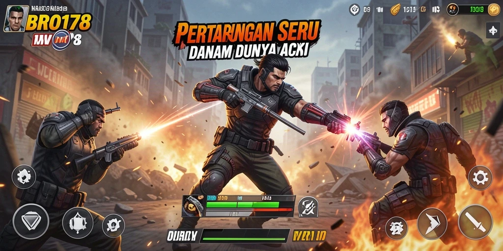 Screenshot menampilkan pertempuran seru dengan efek visual yang menakjubkan.