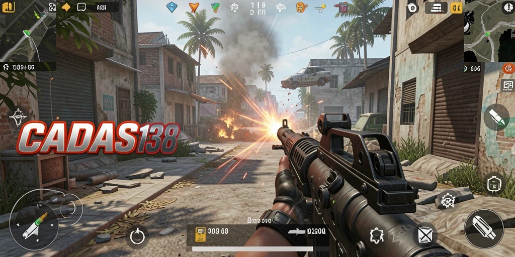 Tampilan gameplay CADAS138 dengan aksi tembak-menembak yang seru.