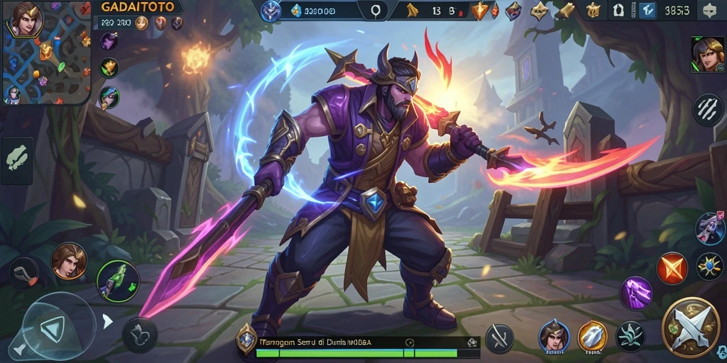 Tangkapan layar gameplay <strong>GADAITOTO</strong> yang menunjukkan aksi pertarungan tim.
