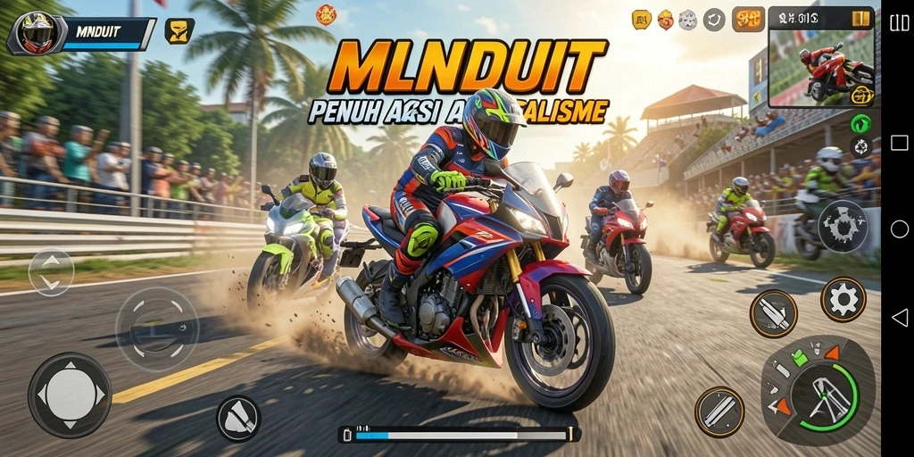 Menampilkan gameplay seru dan adrenalin tinggi dari balapan motor MNDUIT.