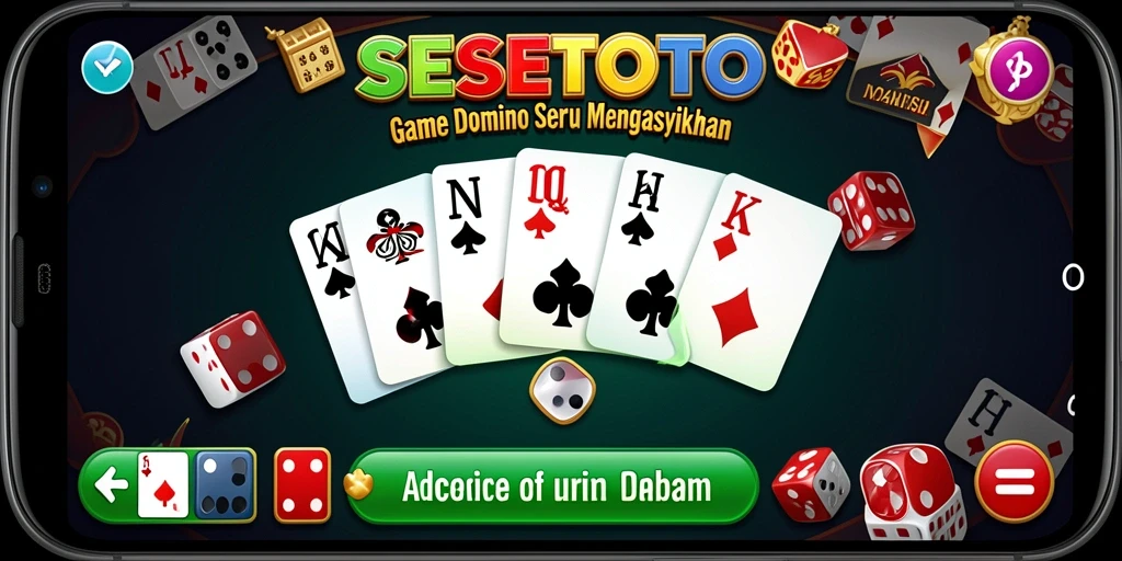Tampilan gameplay seru di SESETOTO dengan variasi mode permainan domino.